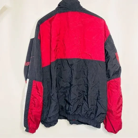 Vintage Nike Mens Dark Red Black And White Windbreaker Jacket XXL - Picture 4 of 9